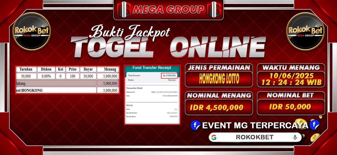 Bukti JP situs Rokokbet hari Rabu, 11 Juni 2025