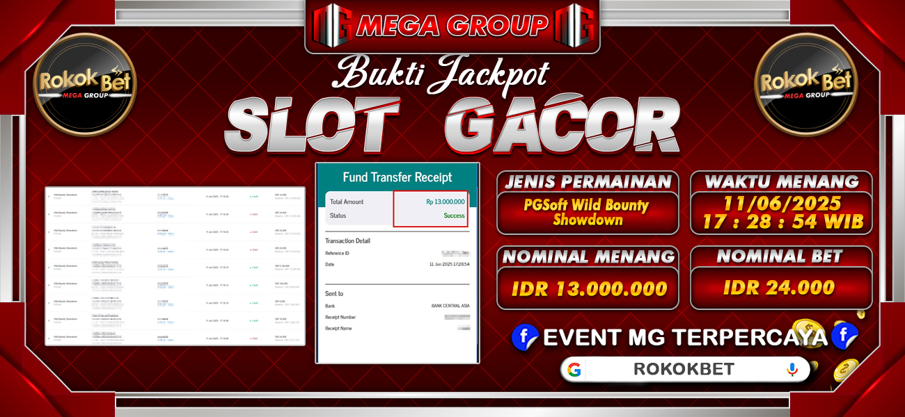 Bukti JP situs Rokokbet hari Rabu, 11 Juni 2025