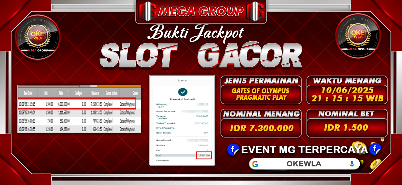Bukti JP situs Okewla hari Selasa, 10 Juni 2025