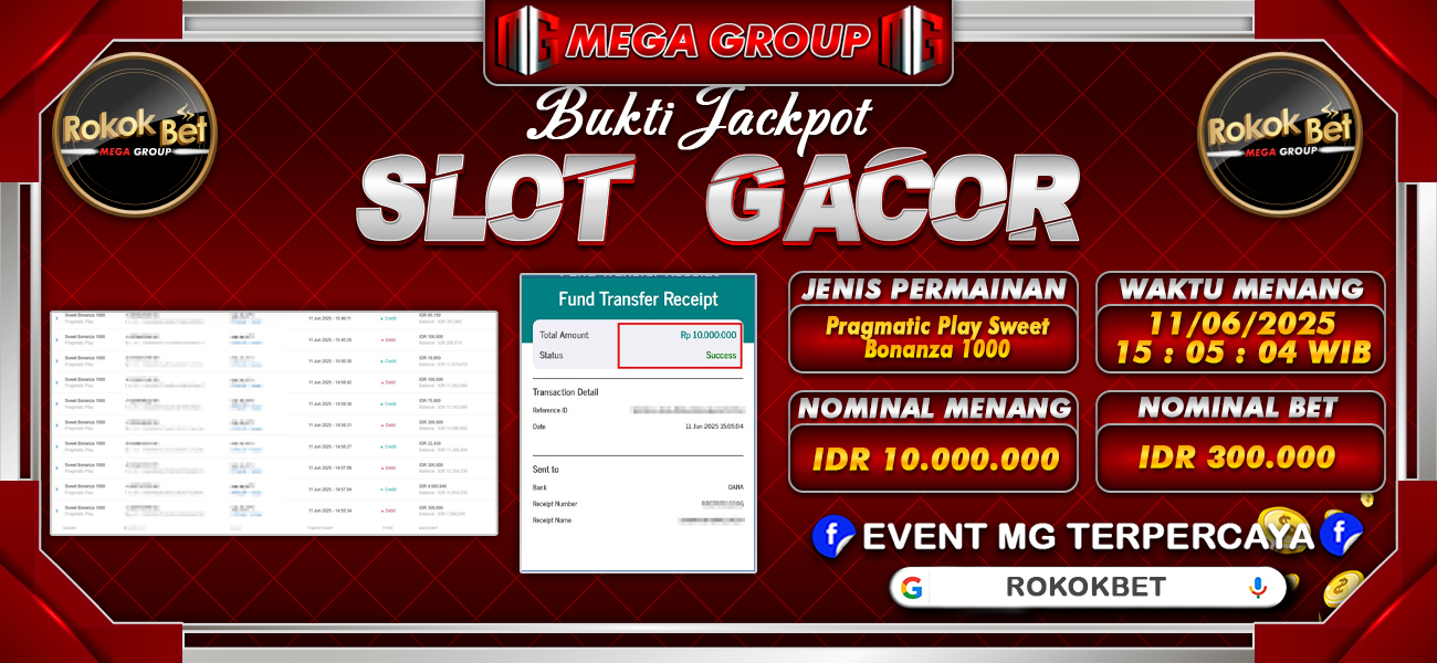 Bukti JP situs Rokokbet hari Rabu, 11 Juni 2025