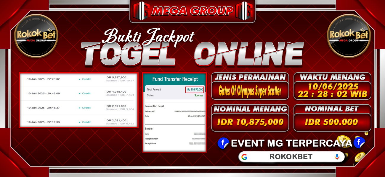 Bukti JP situs Rokokbet hari Rabu, 11 Juni 2025