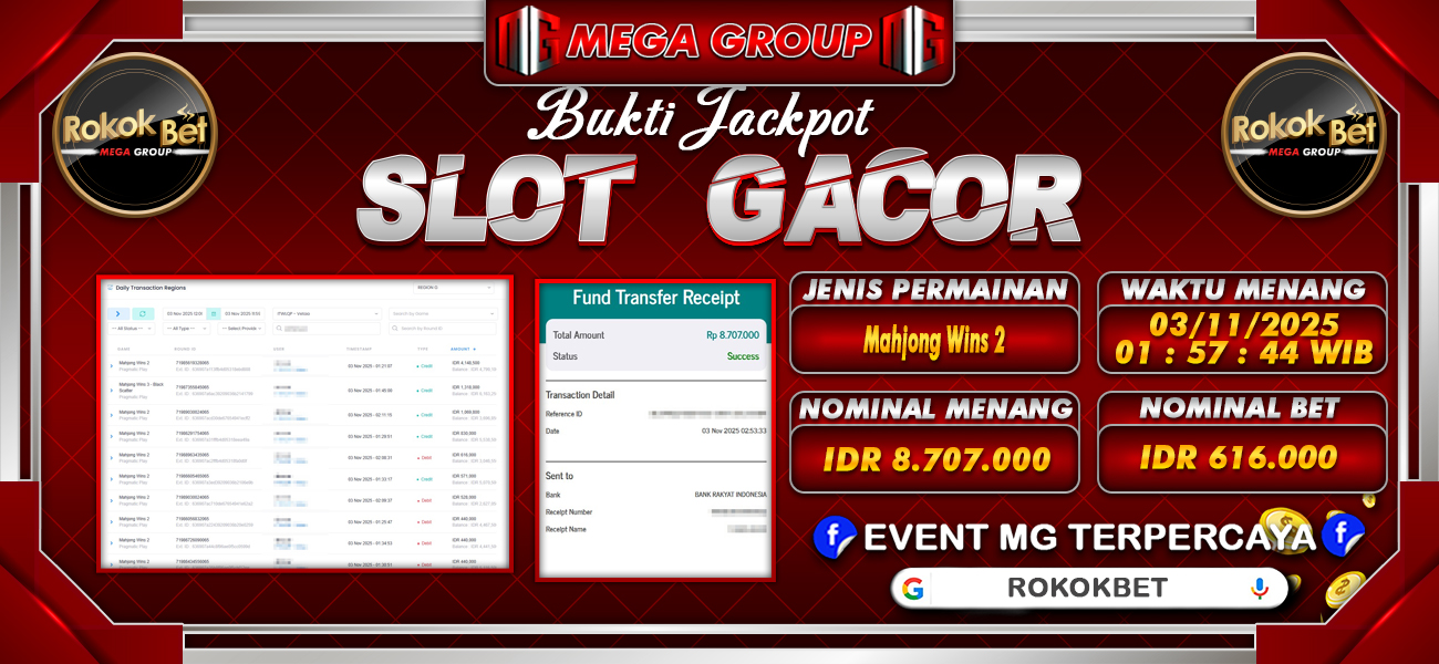Bukti JP situs Rokokbet hari Senin, 03 November 2025